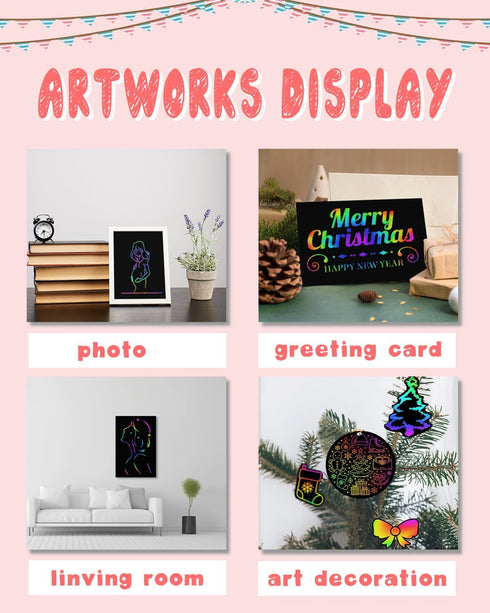 OSLINE Arts and Crafts for Kids Ages 3-5-10 Girls Boys,Rainbow Scratch Paper Art Notebooks,Art Supplies Kit for Kids Gift,Kids Party Favor Toys fo...