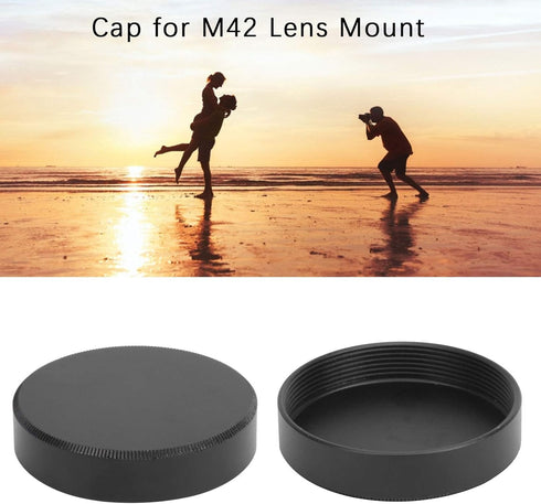 2Pcs Camera Lens Cap,Camera Lens Rear Cover, Aluminum Alloy Cap Protect Lens from Dust, Moisture, for M42 Lens Mount...