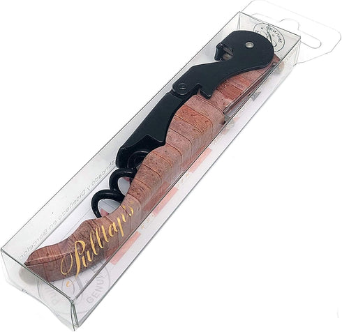 Pulltap's Genuine Wood 900 Collection Wine Key Corkscrew Bottle Opener (Wood Black)...