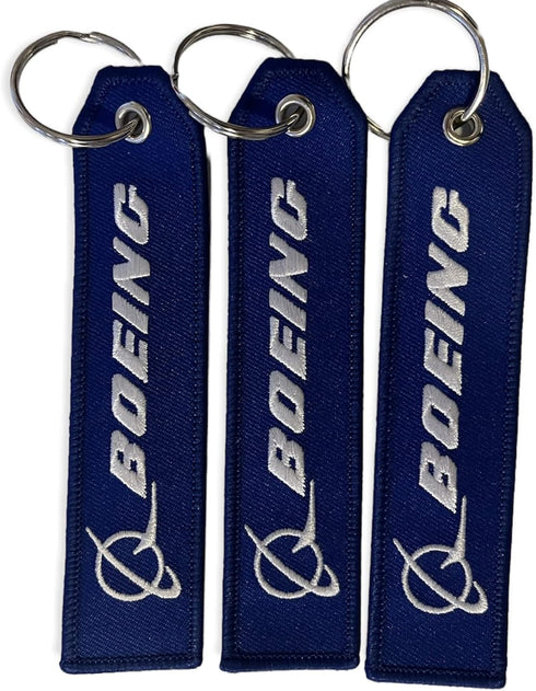 Boeing Keychain | Luggage Tag | airline Logo - Blue (Boeing ) pack 3...