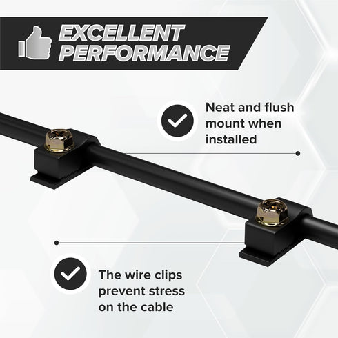 THE CIMPLE CO - Single Coaxial Cable Clips, Cat6, Electrical Wire Cable Clip, 1/4 in (6 mm) Screw Clip and Fastener, Black (50 pieces per bag)...
