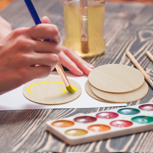 12 Pcs Art Craft Coaster 4" Inch MDF Coasters Plain Wood Blank Cutouts for Tea Coffee Christmas Painting Slice, Resin Mandala Arts Work & Decorati...
