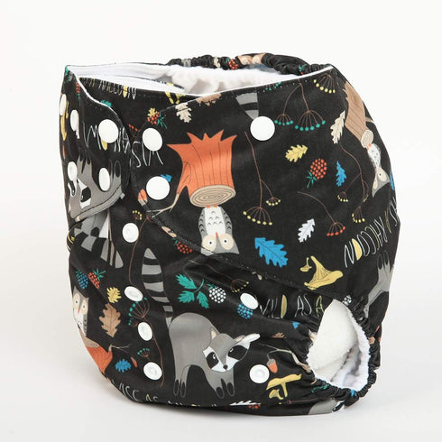 2 to 7 Years Old Junior Big Cloth Diaper Pocket Reusable Baby Kids Toddler (Racoon Owl)...