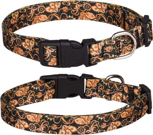 Dog Collar for Small Medium Large Dogs, Cute Girl Dog Pet Collar Soft Adjustable Fancy Floral Girl Puppy Dog Collars Walking Running Training (XL:...