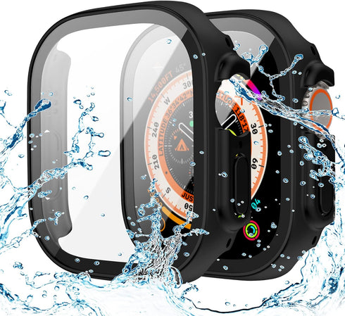 Goton Waterproof Case for Apple Watch Ultra Ultra2 49mm Screen Protector, Full Protective Hard PC Bumper Face Cover Accessories Designed for iWatc...