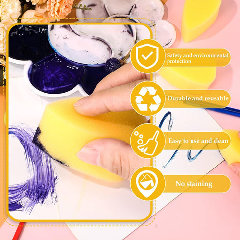 24 Pcs Face Paint Sponge Petal Face Painting Sponges High Density Face Painting Supplies for Kids Adults Art Work Halloween Makeup Body Paint (Yel...