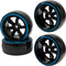 1/10 RC Drift Car Tires Hard Plastic Tyre & 12mm Hex Hub Wheel Rims 6 Spoke Compatible with Traxxas HSP Tamiya Kyosho HPI Redcat Racing MST 1/10 O...