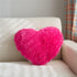 MOOWOO Fluffy Faux Fur Heart Throw Pillow for Valentine's,Mothers Day,Sherpa Plush Fluffy, Solid Color, Heart Shape Pillow for Girls,Hot Pink Love...