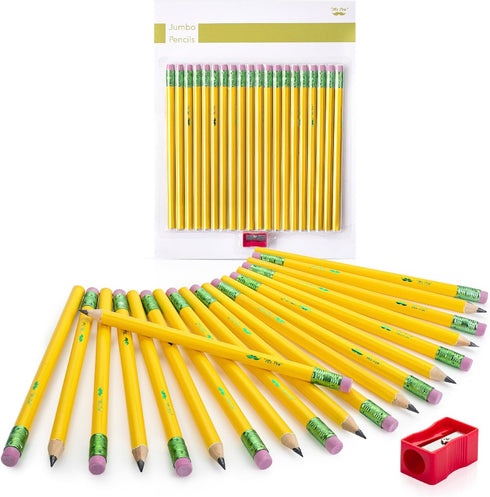 Mr. Pen- Jumbo Pencils, 20 Pencils with 1 Sharpener, Fat Pencils for Kids Ages 2-4, Kindergarten Pencils, Thick Pencils for Kids Aes 4-8, Preschoo...