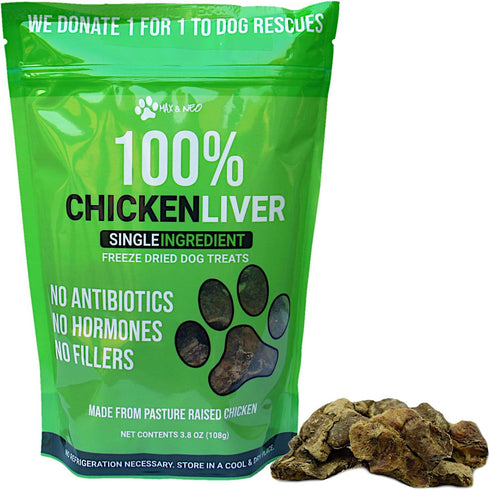 Max and Neo Freeze Dried Chicken Liver Dog Treats - Single Ingredient, Pasture Raised, Antibiotic Free, Human Grade Chicken Grown in The USA - We ...