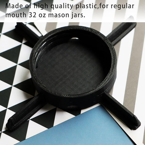 PIAOLGYI Self Watering Adapter for Mason Jars,Accessory Compatible with Self-Watering Microgreen Grower(Black)...