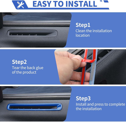Door Air Conditioner Vent Panel Trim Cover Interior Accessories Compatible with Dodge Charger 2011-2023,Blue......