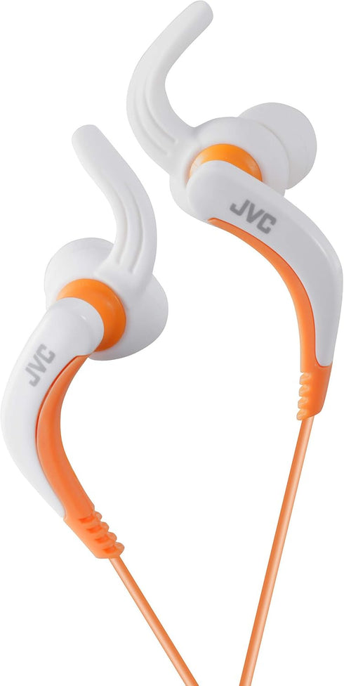 JVC HAETX30W Extreme Fitness Headphones, White/Orange...