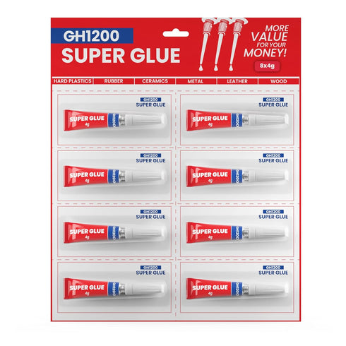 4 Gram x 8 Strong Super Glue All Purpose with Anticlog Cap. Super Fast & Strong Adhesive superglue, Cyanoacrylate Glue for Hard Plastics, DIY Craf...