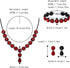 BriLove Women's Wedding Bridal Round Teardrop Crystal Necklace Sparkle Halo Bracelet Pierced Dangle Earrings Jewelry Set...