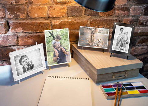 Isaac Jacobs 4x6 Gold Magnetic Acrylic Metal Easel Frame (4x6 Horizontal) (Gold)...