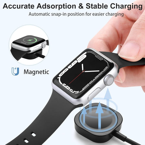 for Apple Watch Charger USB, 1.6ft iwatch Charger Fast Charging Cable, Compatible with Apple Watch Series 9 8 7 6 5 4 3 2 SE SE2 Ultra, Magnetic C...