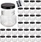 QAPPDA Mason Jars, Glass Jars With Lids 8 oz,Canning Jars For Pickles And Kitchen Storage,Wide Mouth Spice Jars With Black Lids For Honey,Caviar,H...