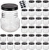 QAPPDA Mason Jars, Glass Jars With Lids 8 oz,Canning Jars For Pickles And Kitchen Storage,Wide Mouth Spice Jars With Black Lids For Honey,Caviar,H...