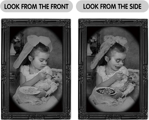 Halloween Decorations Indoor, 3D Changing Face Moving Portrait Pictures Frames for Scary Halloween Haunted Mansion House Decor Wall Decoration- 4 ...