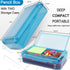 1 PCS Pencil Box,Double Layer Large Capacity Pencil Box,Hard Pencil Case with Snap-tight Lid, Plastic Pencil Box for Office School Supplies Pen Bo...