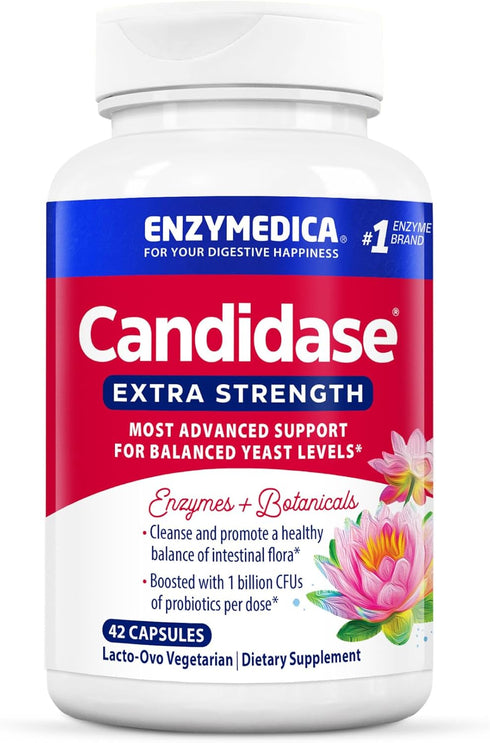 Enzymedica, Candidase Extra Strength, Support for Balanced Yeast Levels, 42 Capsules...
