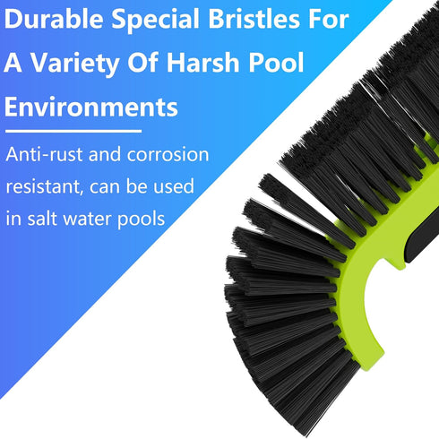 Sepetrel Upgrade Pool Brush Head for Cleaning Pool Walls,Heavy Duty Inground/above Ground Swimming Pool Scrub Brushes,Suitable for Various Harsh P...