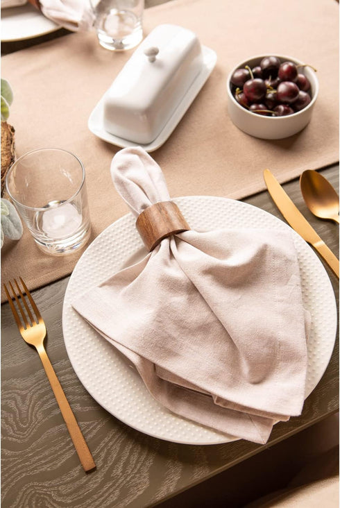 DII Basic Napkin Ring Collection, Decorative Rustic Farmhouse Style, Small Set, Wood Band, 4 Piece...