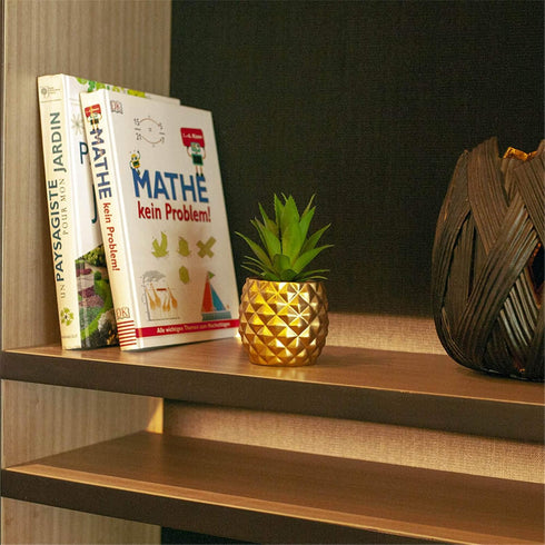 Artificial Succulent Potted Pineapple Decor - Fake Pineapple Home Office Kitchen Table Decoration (Gold)...