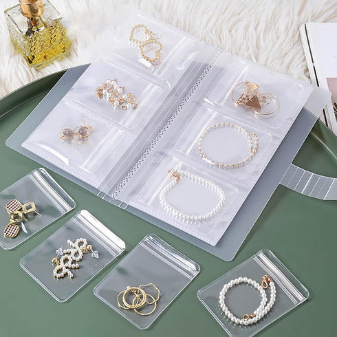 Travel Jewelry Case Organizer Display, PVC Waterproof Foldable Jewelry Storage Roll for Earrings, Necklaces, Rings, Bracelets, Brooches...