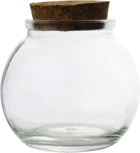 Clear Glass Bottle With Cork Stopper Assorted Shapes Bud Vases Jars Message Wish Bottle 1 Piece (Round Ball)...