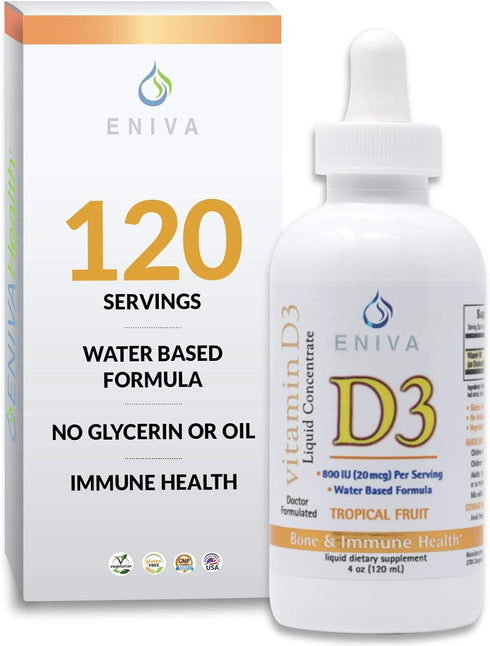 Eniva Health Liquid Vitamin D (D3) | Dr. Formulated for Rapid Absorption (120 mL)...