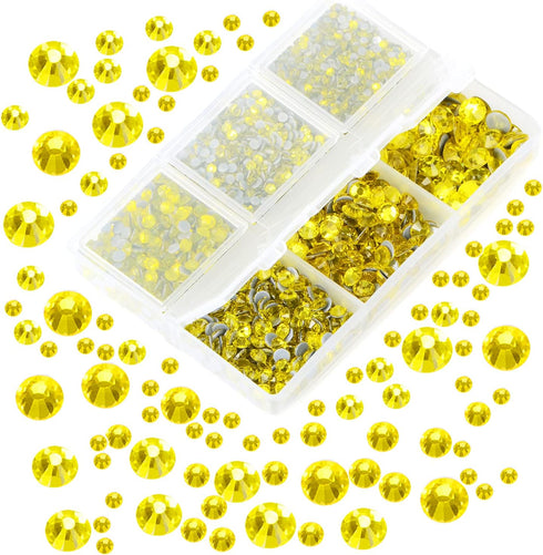 AD Beads 4500 Pieces Hotfix Rhinestones Flat Back 6 Sizes (2-6 mm) Crystal Round Glass Gems with Tweezers and Picking Rhinestones Pen or Crafts Na...