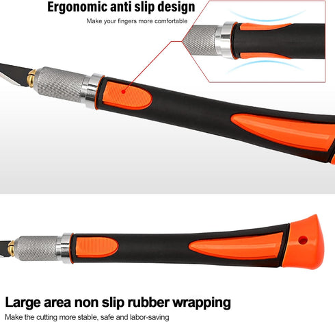 NEWISHTOOL Precision Hobby Knife Set Utility Exacto Knife Set with 10 PCS Razor Black Carbon Art Knife Tool for Architecture Modeling, Pumpkin Cut...