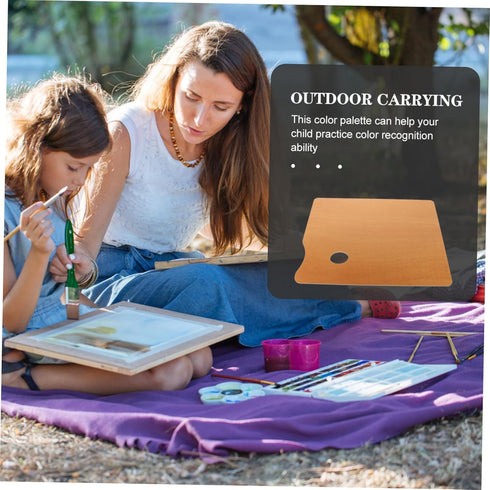 STOBOK Art Painting Oil Drawing Supplies Oil Painting Square Palette Acrylic Paint Palette Square Serving Tray Rectangular Wooden Artist Portable ...