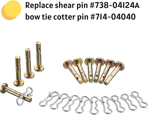 Shear Pins and Cotter Pins Fit for MTD Snowblower - Shear Pins 20pcs and Cotter Pins 20pcs Compatible for Cub Cad et Troy Bilt Craftsman 24" 26" S...
