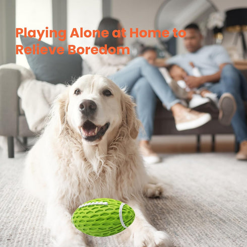Dog Toys, Rugby Squeaky Dog Toys for Aggressive Chewers, Rubber Tough Dog Toys, Durable and Indestructible Football Dog Toys for Medium Large Dog ...