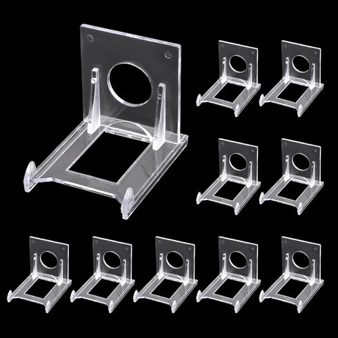 10 Pcs Mini Acrylic Plate Stands, Mini Clear Plastic Display Holders Adjustable Picture Plate Easels Stands for Display (S)...