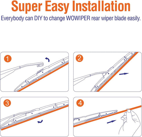Genuine Rear Wiper Blades for Honda CRV 2012 2013 2014 2015 2016, 13"+13" (2 Pack) OEM 76730-T0A-003, Compatible for U/J-Hook...