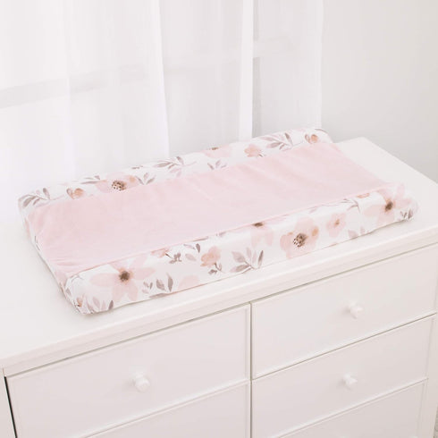Countryside Floral - Pink, Grey and White Super Soft Changing Pad Cover...