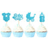 36 Pack Baby Shower Cupcake Toppers Boy Baby Cupcake Toppers Baby Shower Cake Cupcake Toppers Picks for Birthday Boy Party Decorations...