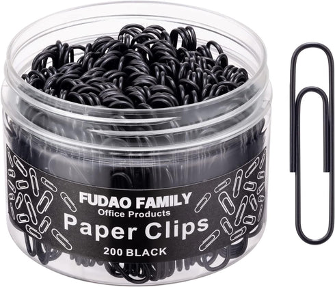 Large Paper Clips, 2 Inch Black Paper Clip, 200 pcs Jumbo Paperclips...