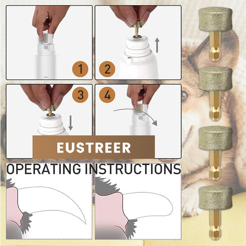 Dog Nail Grinder Replacement Head - 4 Packs - Professional Spare Grinding Head for Dog Electric Claw Nail Grooming Tool - Nail Grinder Replacement...