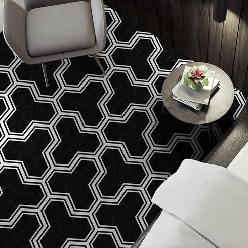 10 Pcs Self-Adhesive Hexagonal Matte Frosted Vinyl Floor Wall Tiles Sticker for Home Decor, Peel and Stick Stone Effect Foaming Flooring Tiles, 20...