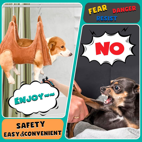 WSCXSC Dog Grooming Kit, Dog Grooming Supplies, Dog Grooming Hammock, Dog Grooming Harness, Dog Nail Clippers, Dog Nail Grinder, Hooks, Dog Hammoc...