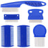 6 Pack Flea Lice Comb for Dogs Cats, Pet Tear Stain Remover Grooming Comb with Rounded Metal Teeth for Small, Medium & Large Pets, Blue...