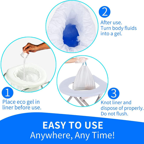 50 Packs Liquid Waste Gelling, Eco Deodorizing Gel Degradable Absorbent Poop Urine Gel for Outdoor Recreation Camping Toilet, Porta Potty Deodoriz...