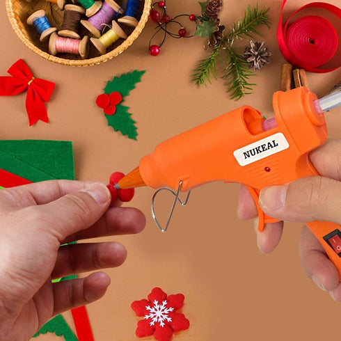 Mini Glue Gun, NUKEAL Hot Glue Gun Kit with EVA Carrying Case and 24 PCS Glue Sticks for Crafts, School DIY Arts, and Home Repair (20 Watts, Orang...