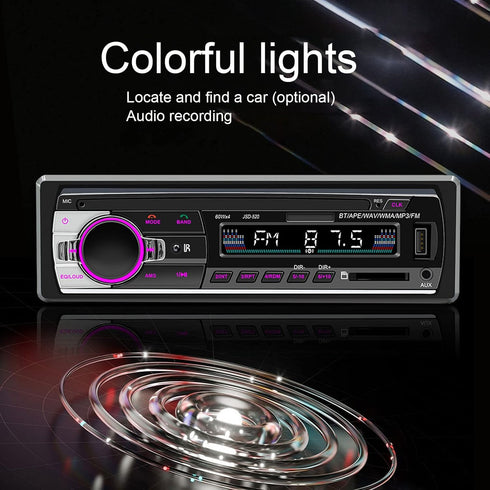Car Radio Autoradio Bluetooth, Voice Control Car Radio Audio Player, Dual Connection Handsfree USB2.0 CD Car Stereo Receiver with LED Display, Sup...