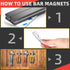 Grtard 4 Pack Super Strong Neodymium Bar Magnets, Powerful Permanent Rare Earth Magnets Bar, Heavy Duty Magnets with Double-Sided Adhesive for Fri...